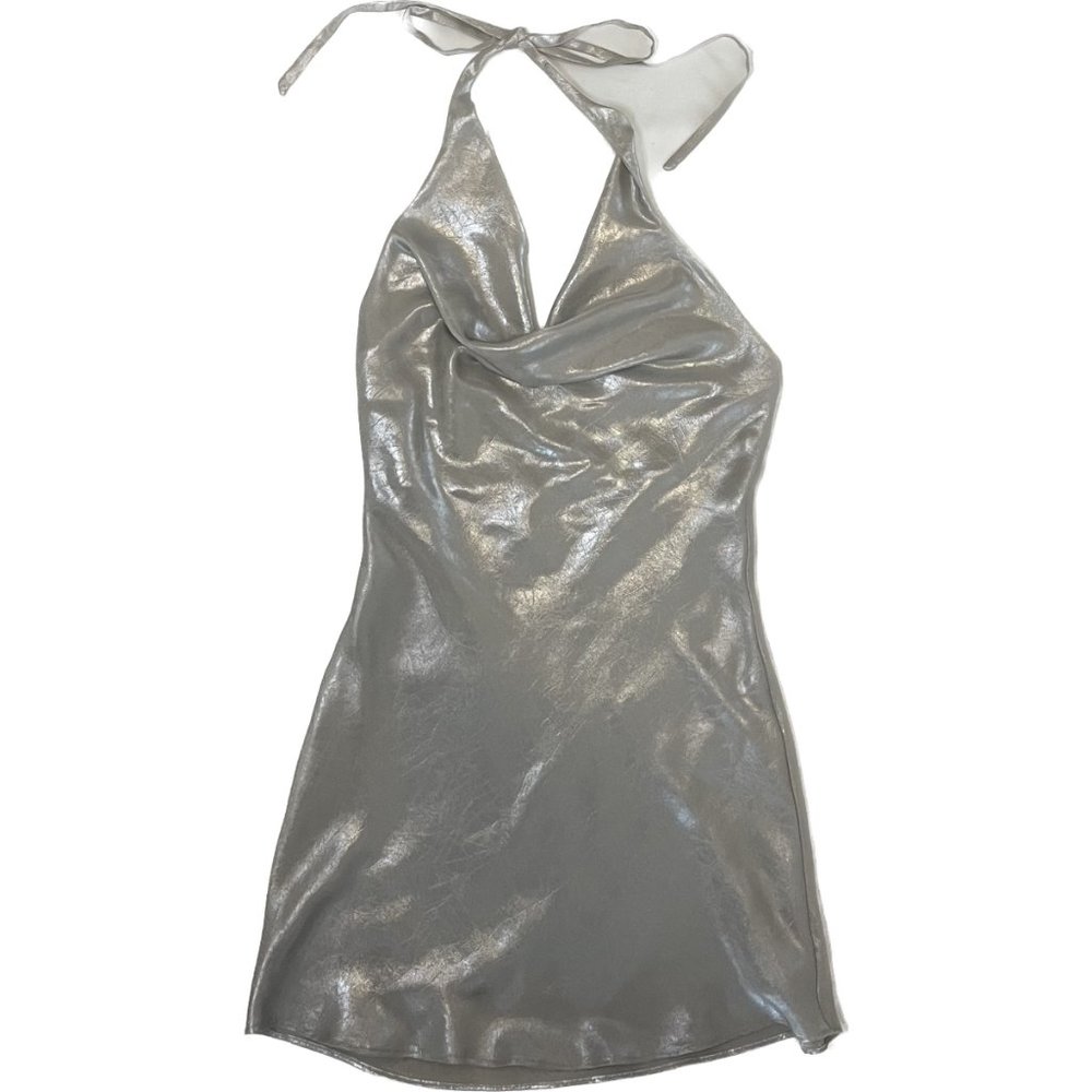 Halter Cowl Neck Mini Dress